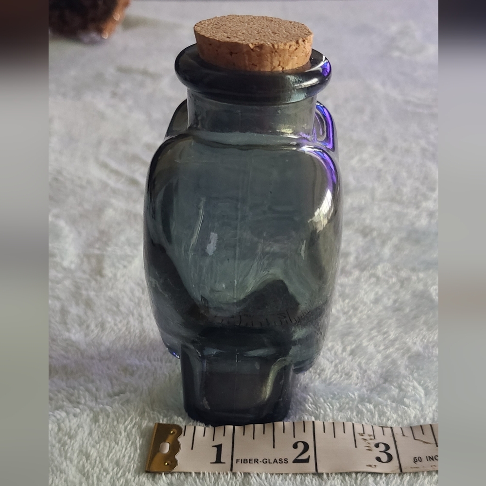 Vintage Heart-Shaped Glass Bottle with Cork - Smoky Blue - Picture 12 of 12